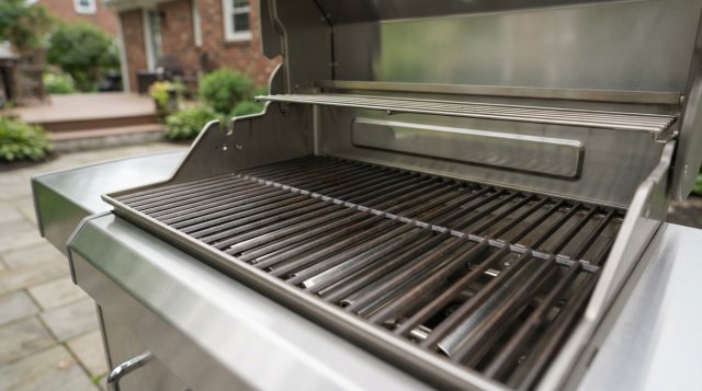 Homeowner photographing a grill before requesting a cleaning estimate