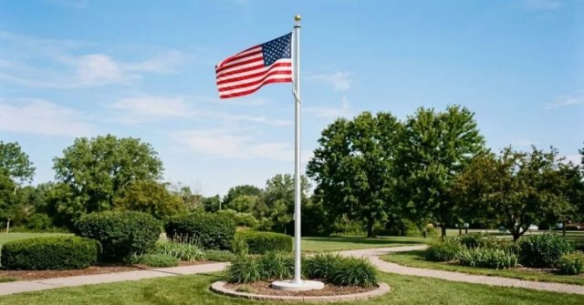Two project photos showing a proposed flagpole installation area and existing property hardware